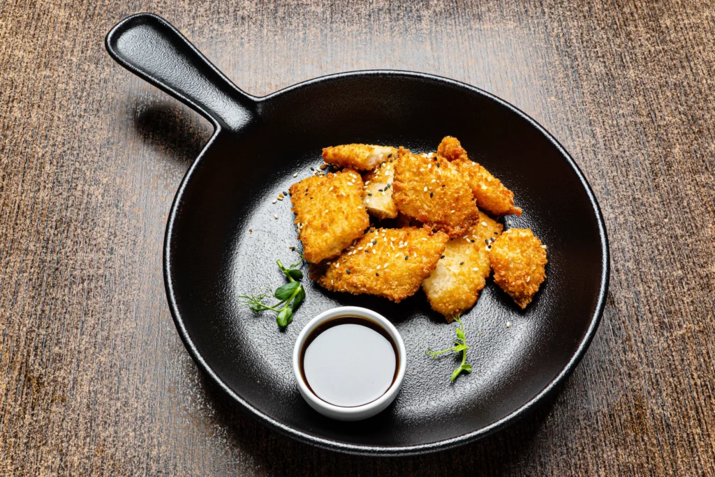 nuggets maison dans une poêle