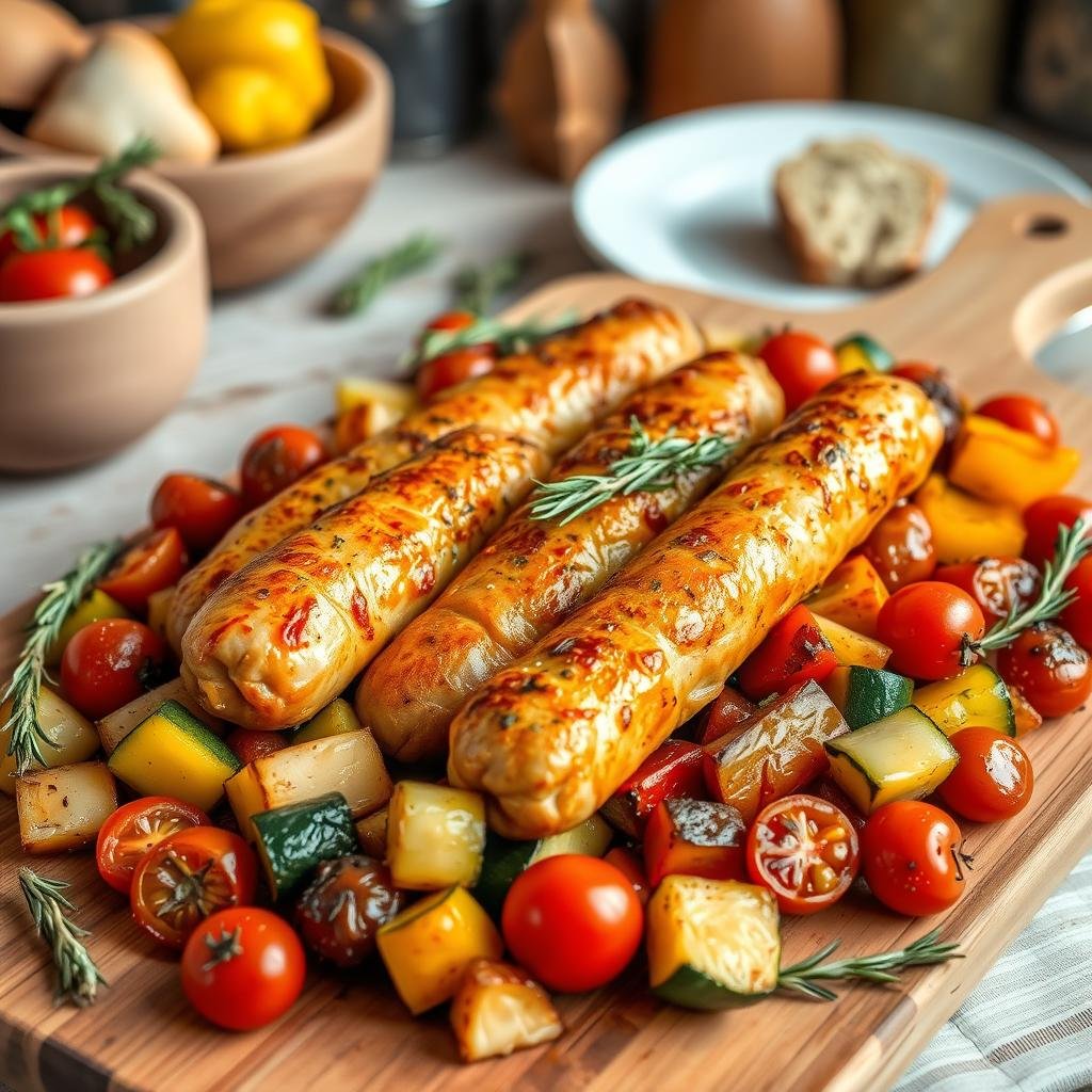 plat de figatelli avec des légumes