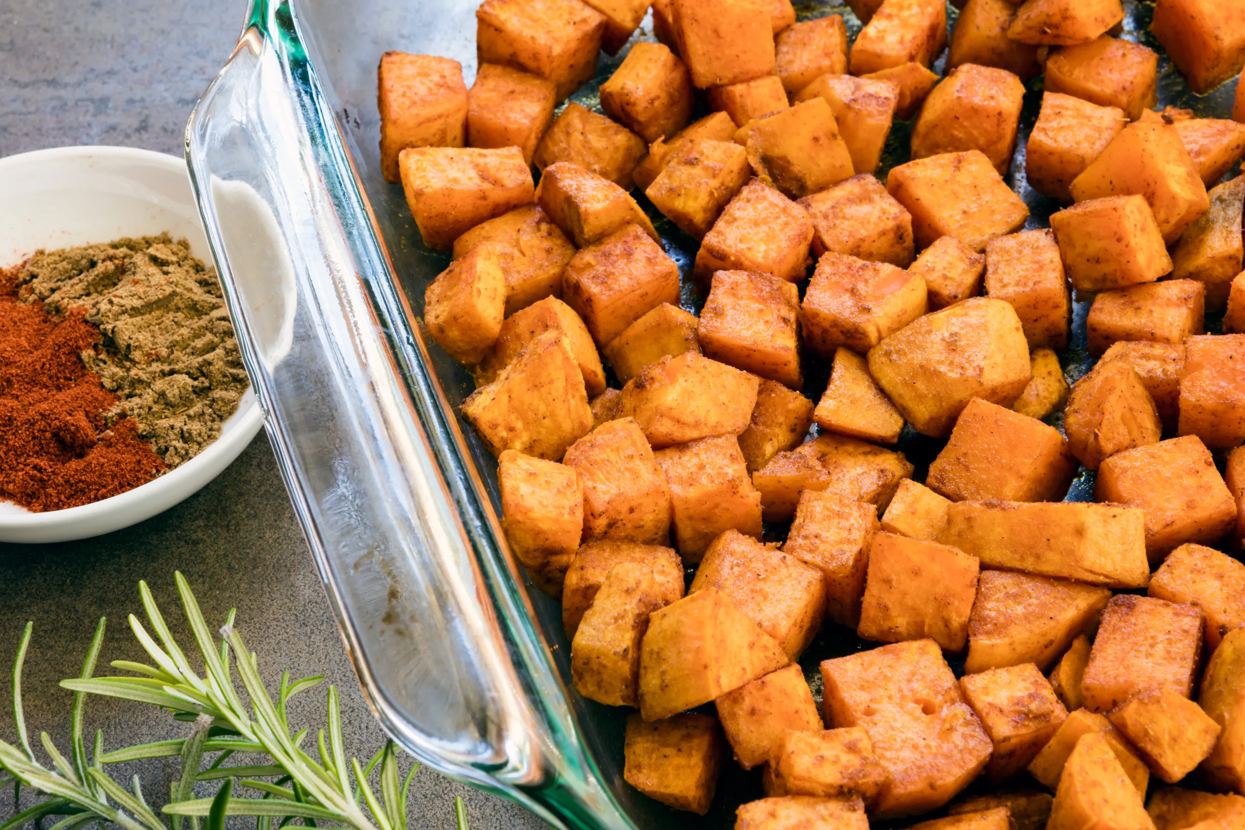 Patate douce rôtie au cumin et paprika