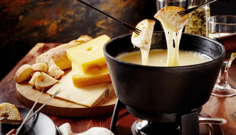 Fondue savoyarde traditionnelle fumante