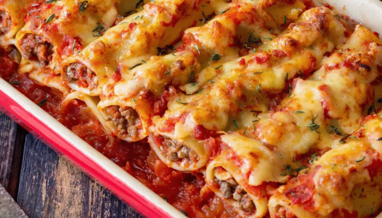 Cannelloni italien farci sauce tomate gratin